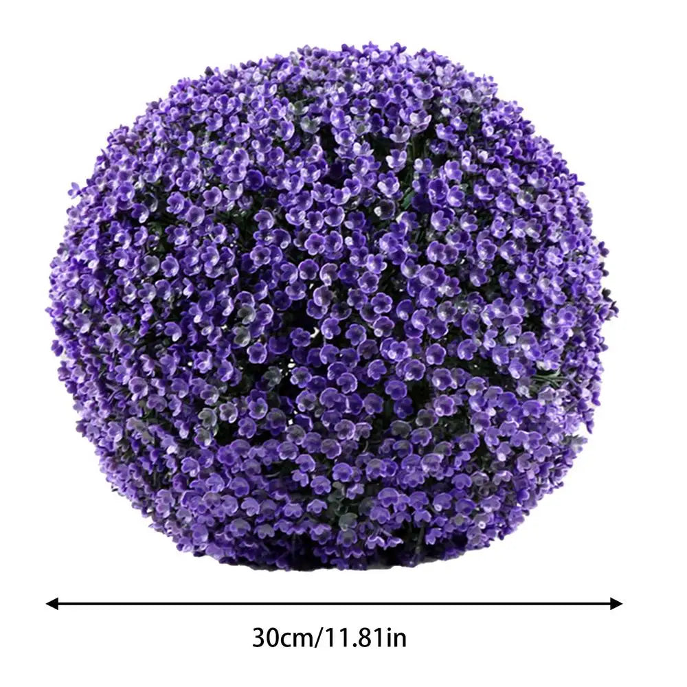 Artificial grass topiary balls for outdoor decoration - 30 cm / Purple
