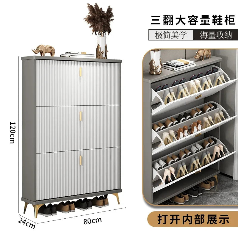 Modern multilayer shoe cabinet for optimal storage - 80x24x120cm