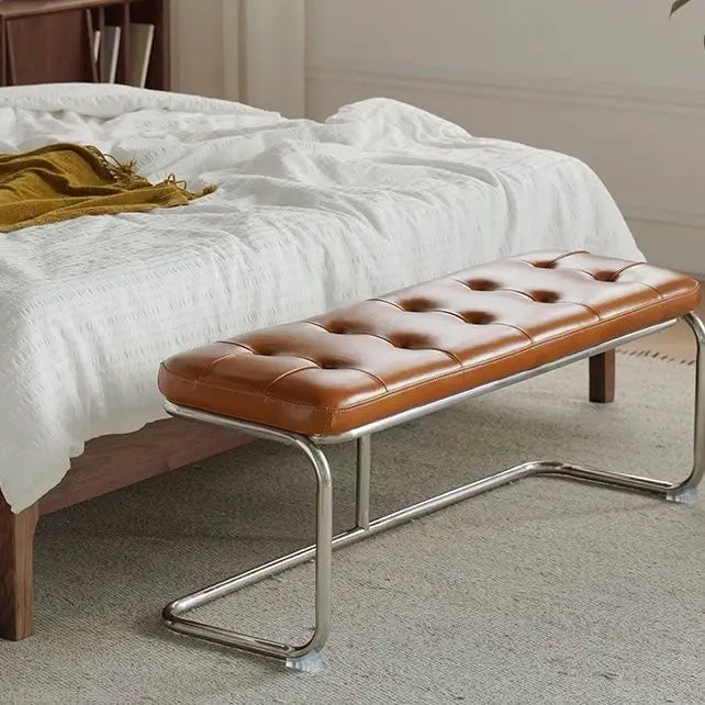 Nordic Stainless Steel Bench Cloakroom Vintage Bed End Stool Iron Wrought Door Shoe Change, Dining Room Benchs - view 4