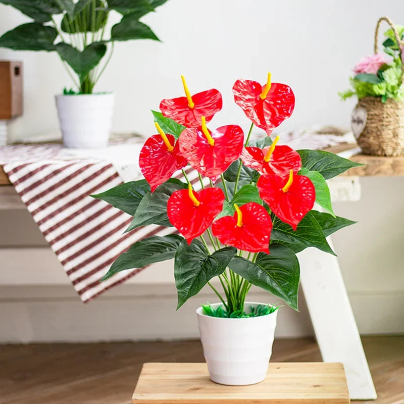 Artificial plants monstera palm anthurium interior decoration outdoor