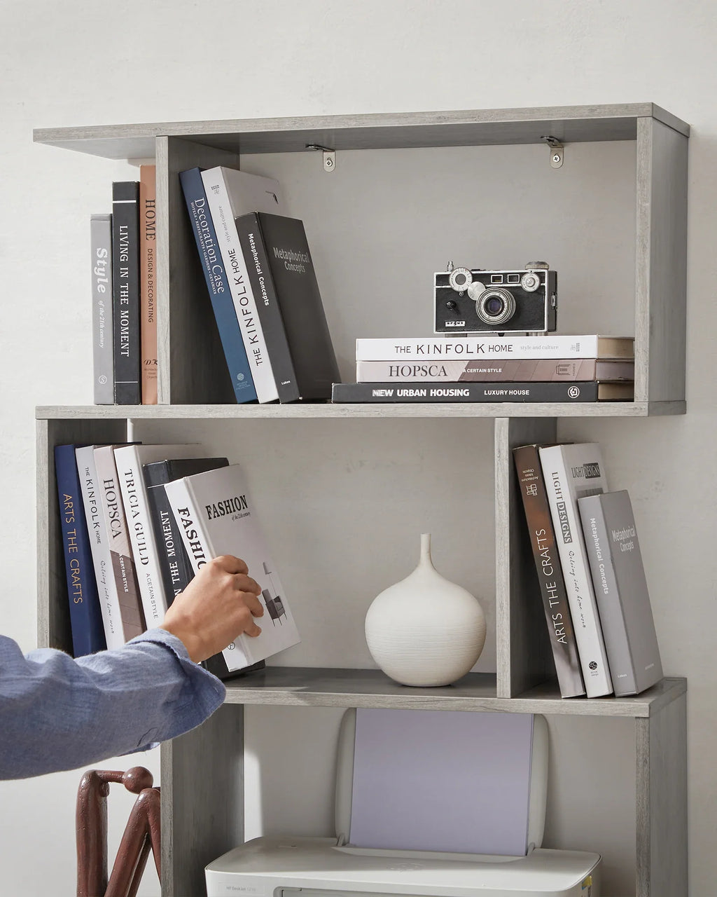 Modern 6-level self-supporting desk shelf - view 6