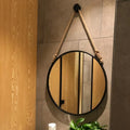 Decorative mirrors round retro hanging Nordic handicrafts aesthetic - 40 cm