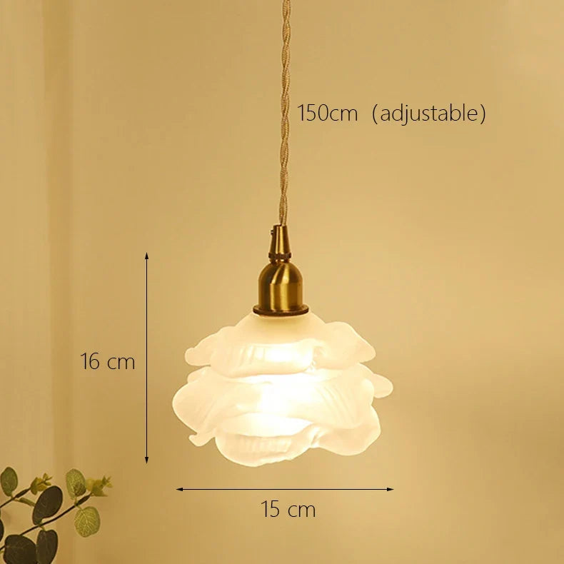 Romantic vintage glass chandelier for elegant interior - B / LED Bulb E14 x 1