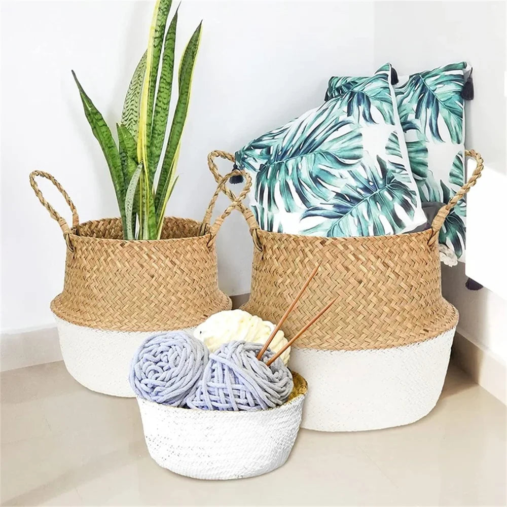 Wicker basket suspended for storage and home decoration - view 3