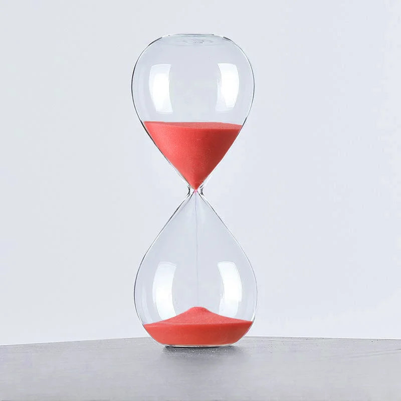 Glass hourglass colored modern decoration for office and home - Red / 60 min
