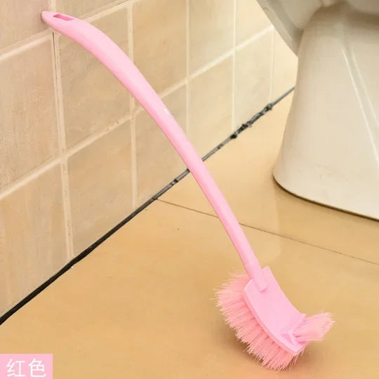 Long handle plastic cleaning brush for hard corners - Pink