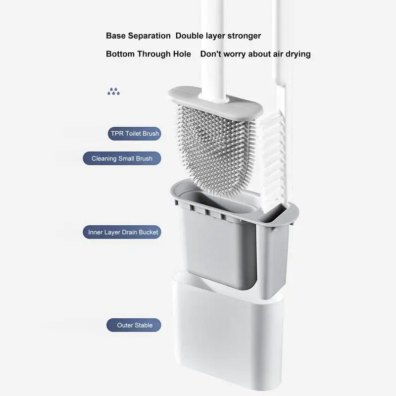 Quick drying toilet brush with wall support and efficient cleaning - view 5