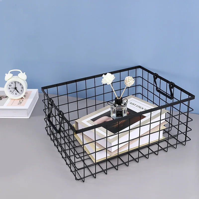 Multifunctional black iron storage box for office - view 3