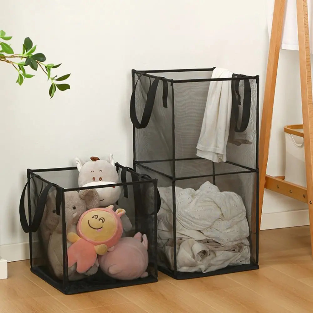 Large capacity foldable linen basket with handles - view 3