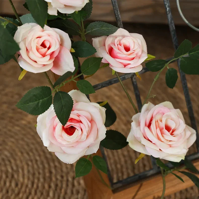 Artificial silk rose vines for interior decoration - view 5