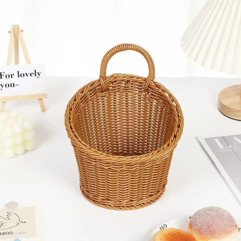 Woven storage basket for portable wall hanging - view 3