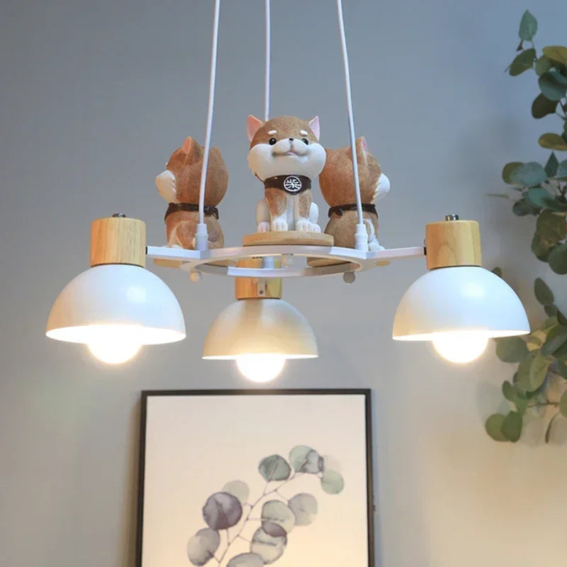 Puppy-shaped chandelier for child room decoration