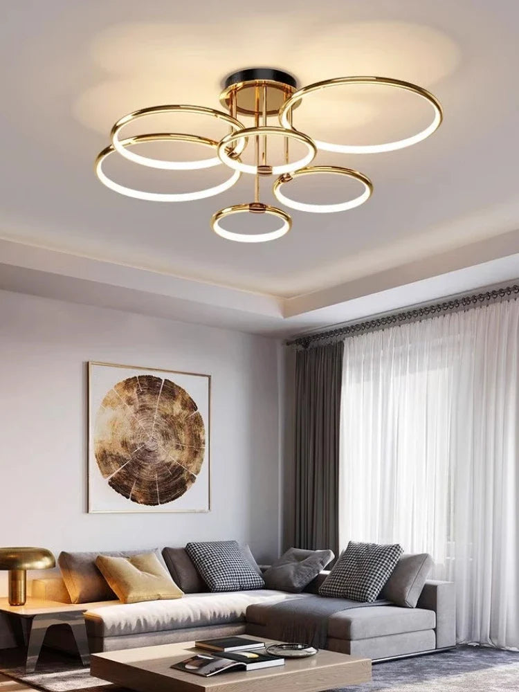 Modern decorative chandelier in ring for elegant interior - view 2