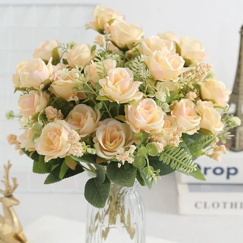 Bouquet of artificial peonies for wedding and interior decoration - Yellow