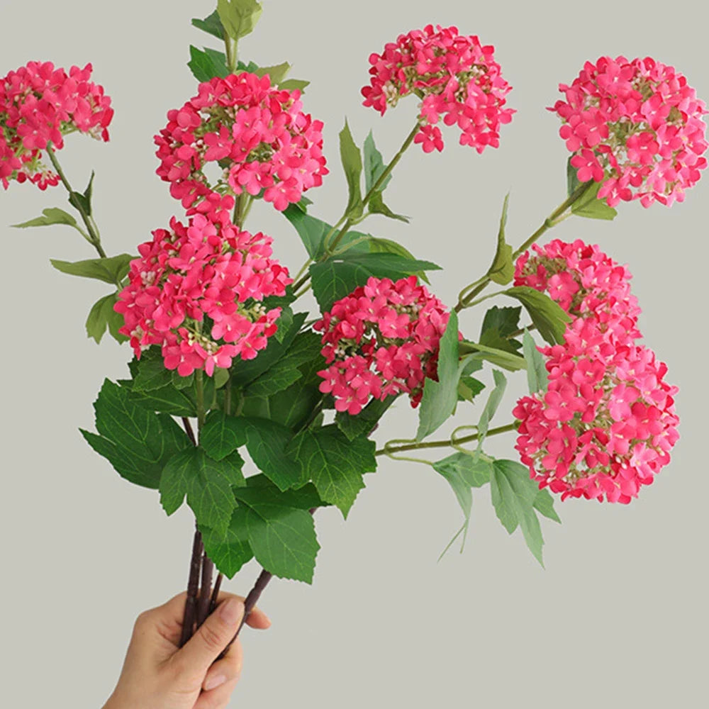 Bouquet of artificial silk hortensias for wedding decoration