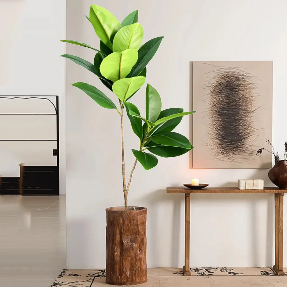 Large artificial tropical ficus tree with realistic leaves for decoration - view 2