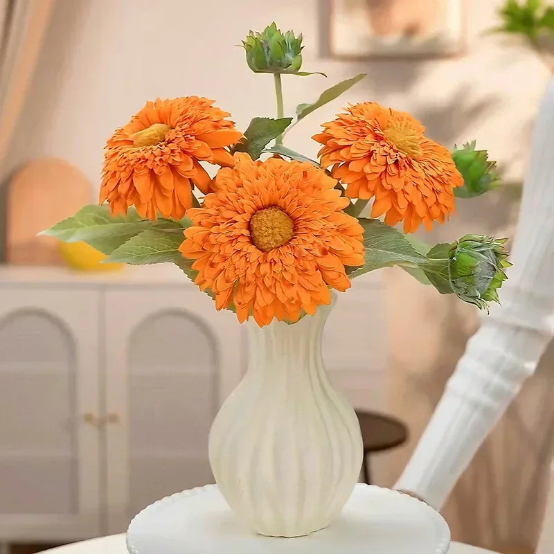 Artificial flowers retro double petal sunflowers interior decoration - view 5