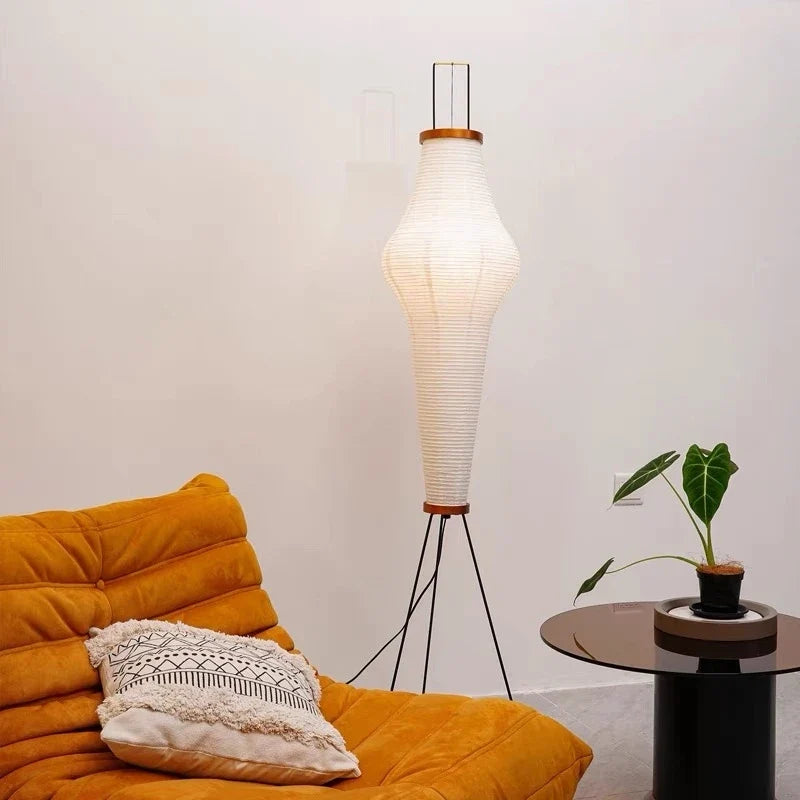 Japanese design rice paper floor lamp for modern interior - view 5