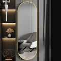 Eye-catching mirror oval design in full length metal