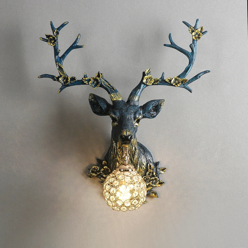 Wall sconce in deer design resin for modern interior decoration