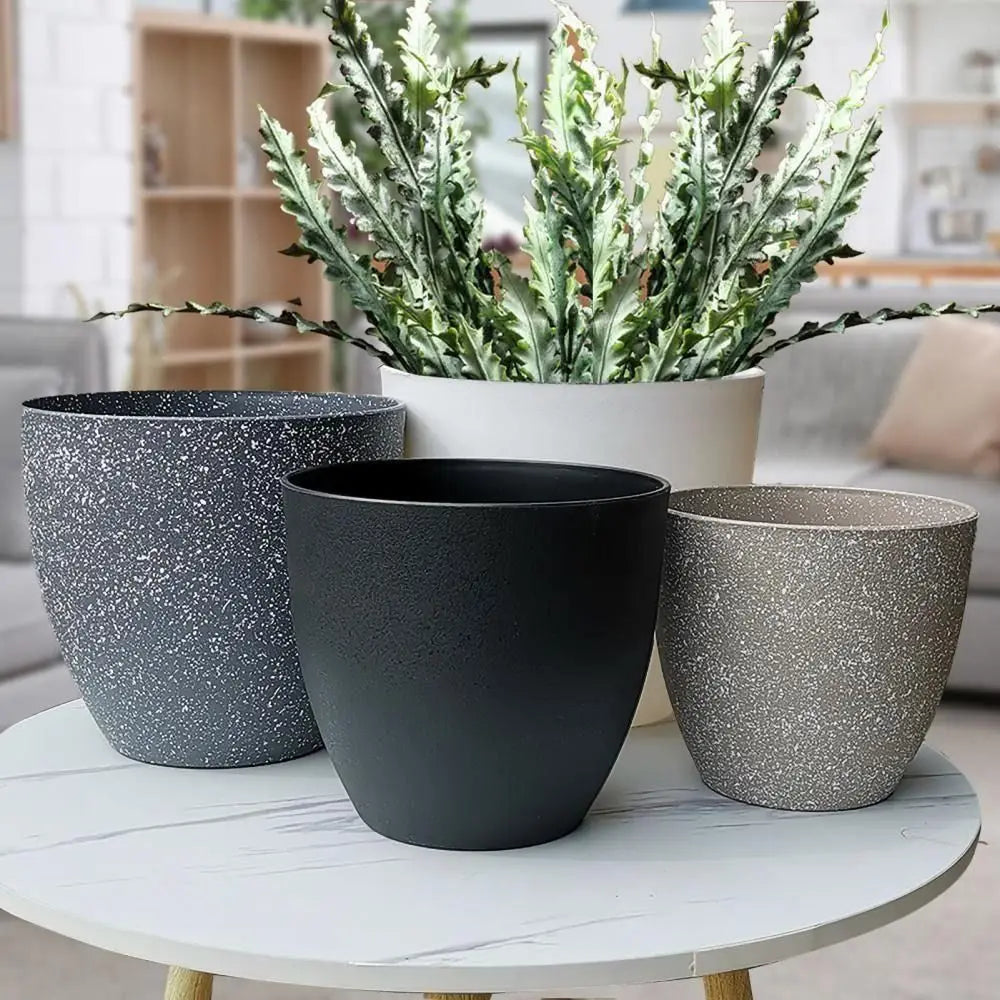 Trendy plastic imitation stone flower pot for bonsai and balcony - view 9