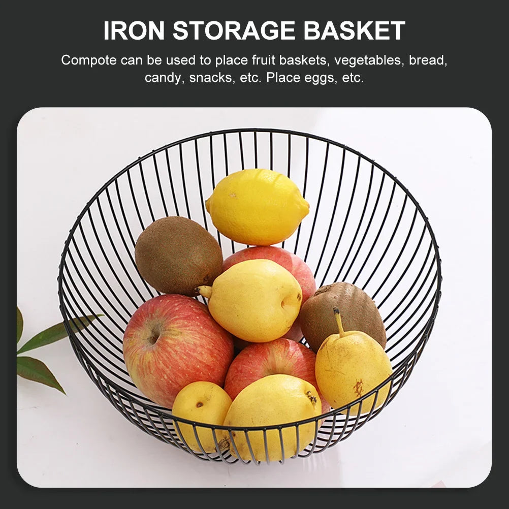 Iron wire storage basket for fruit and food - view 6