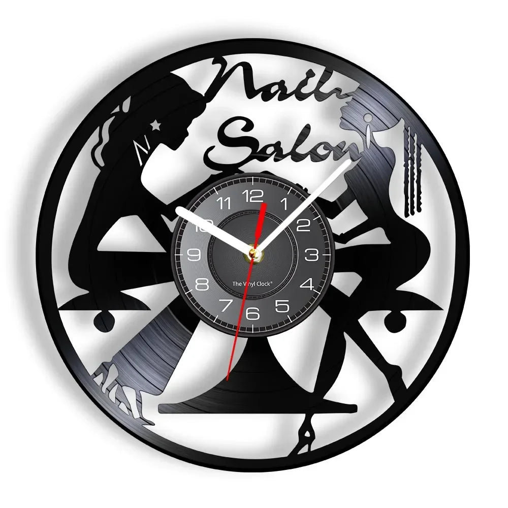 Vinyl wall clock for manicure and beauty salon - No LED5