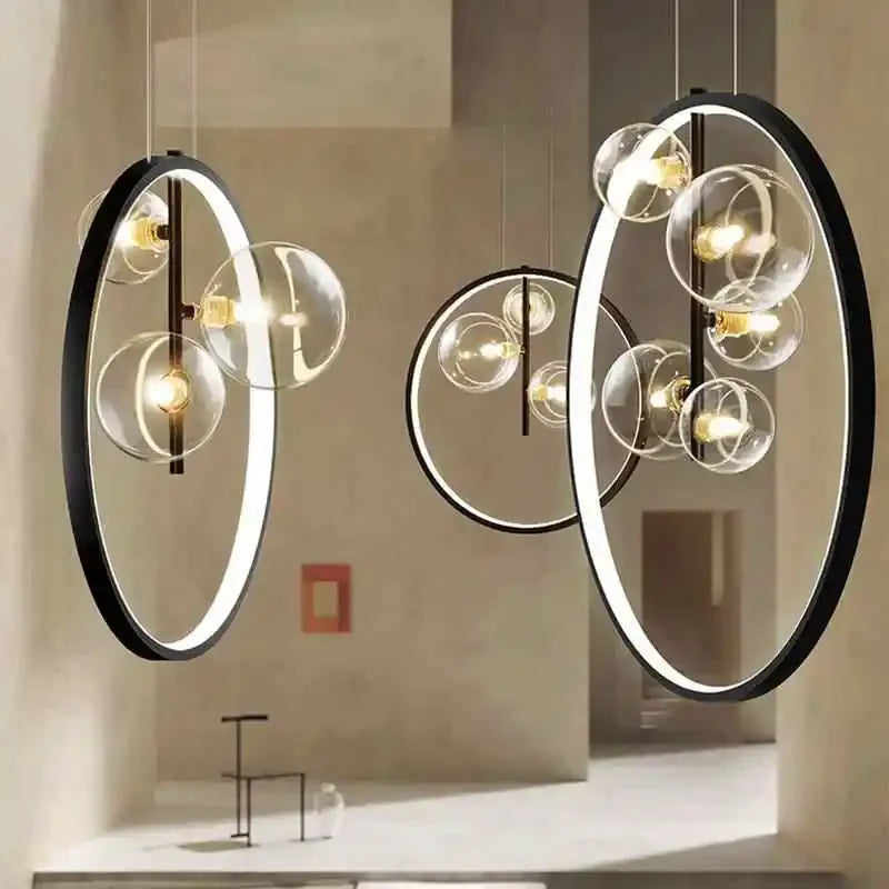 Modern design bubble glass pendant light for restaurant - view 2