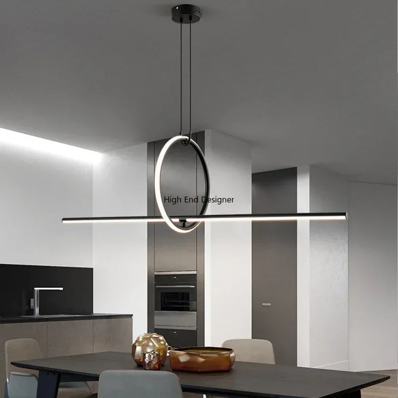 Modern minimalist led pendant light with remote control for indoors