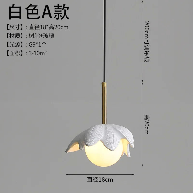 Modern resin pendant light for elegant interior decoration - White Style A