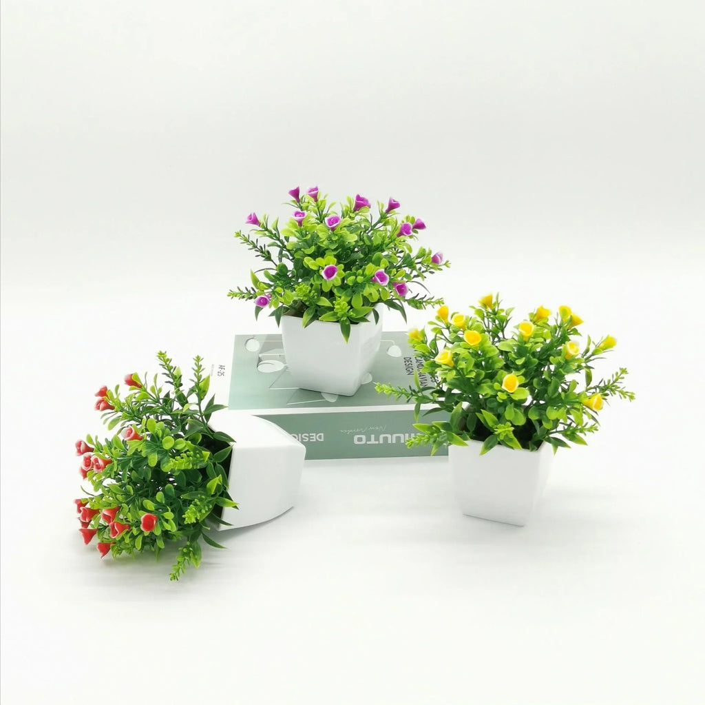 Small rose in pot bonsai decoration artificial plants for indoors - view 3