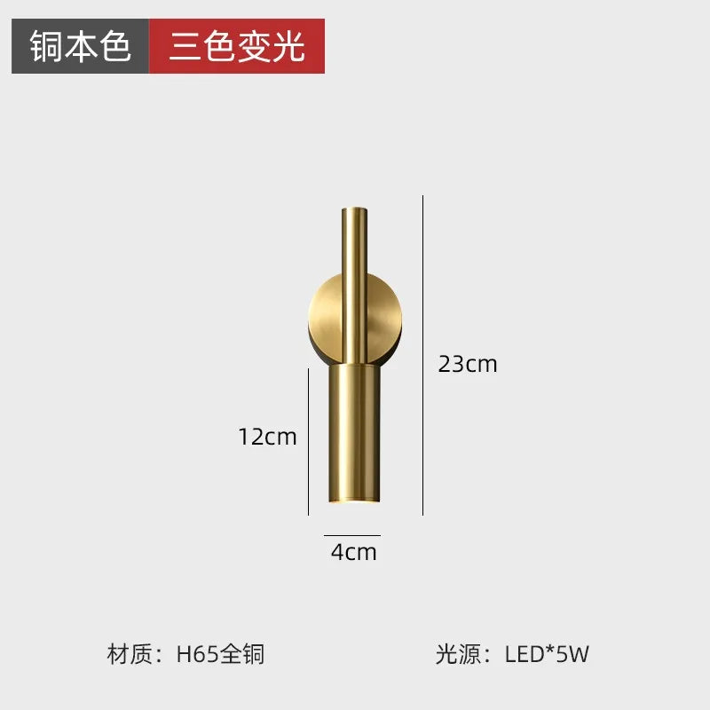 Adjustable minimalist wall sconce for modern design reading - Gold