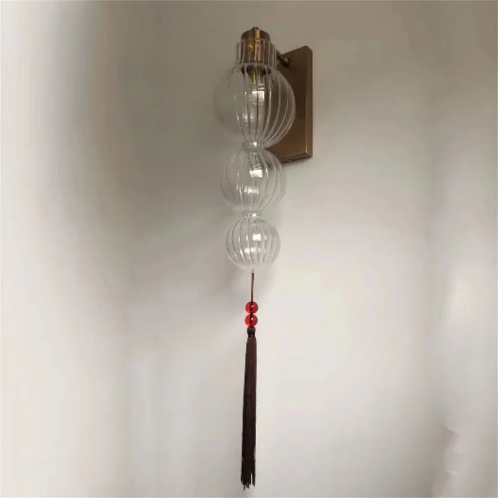 Chinese style tinted glass pendant light for interior decoration - view 9