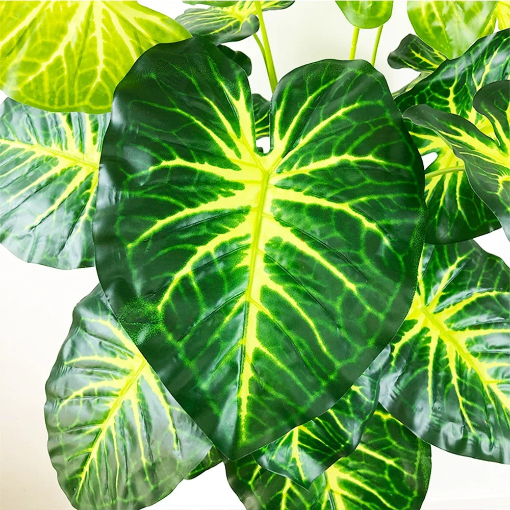 Artificial tropical turtle with decorative leaves and branches - view 5