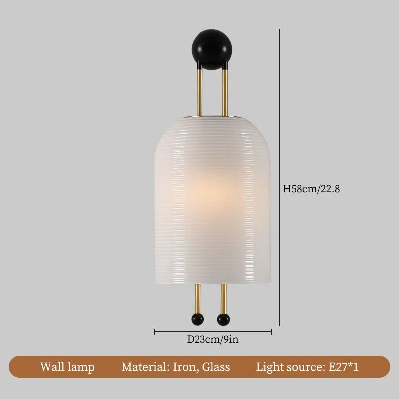 Wabi-sabi design glass chandelier for modern decoration - Wall Lamp / Neutral Light