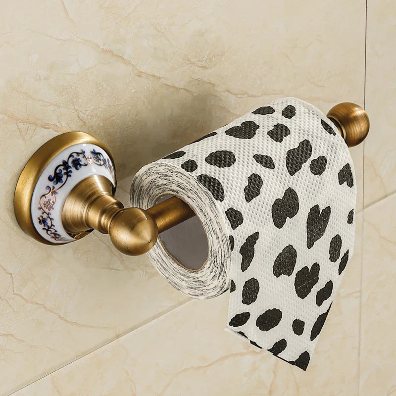 Solid brass accessories sets for retro bathroom - Porte-papier A