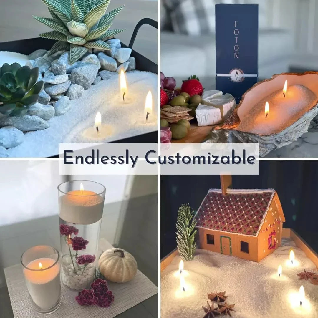 350Gwhite Snow Pearled-Candles with Wicks - Diy Candle Sand, Refillable Candl  DIY Send wick - view 4