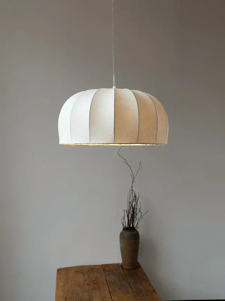 Wabi-sabi Nordic pendant light in decorative silk cocoon - view 6