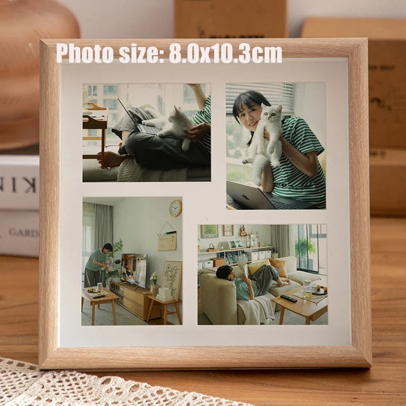 Vintage wooden picture frame for wall decoration - 23x23cm-4 / 23x23cm