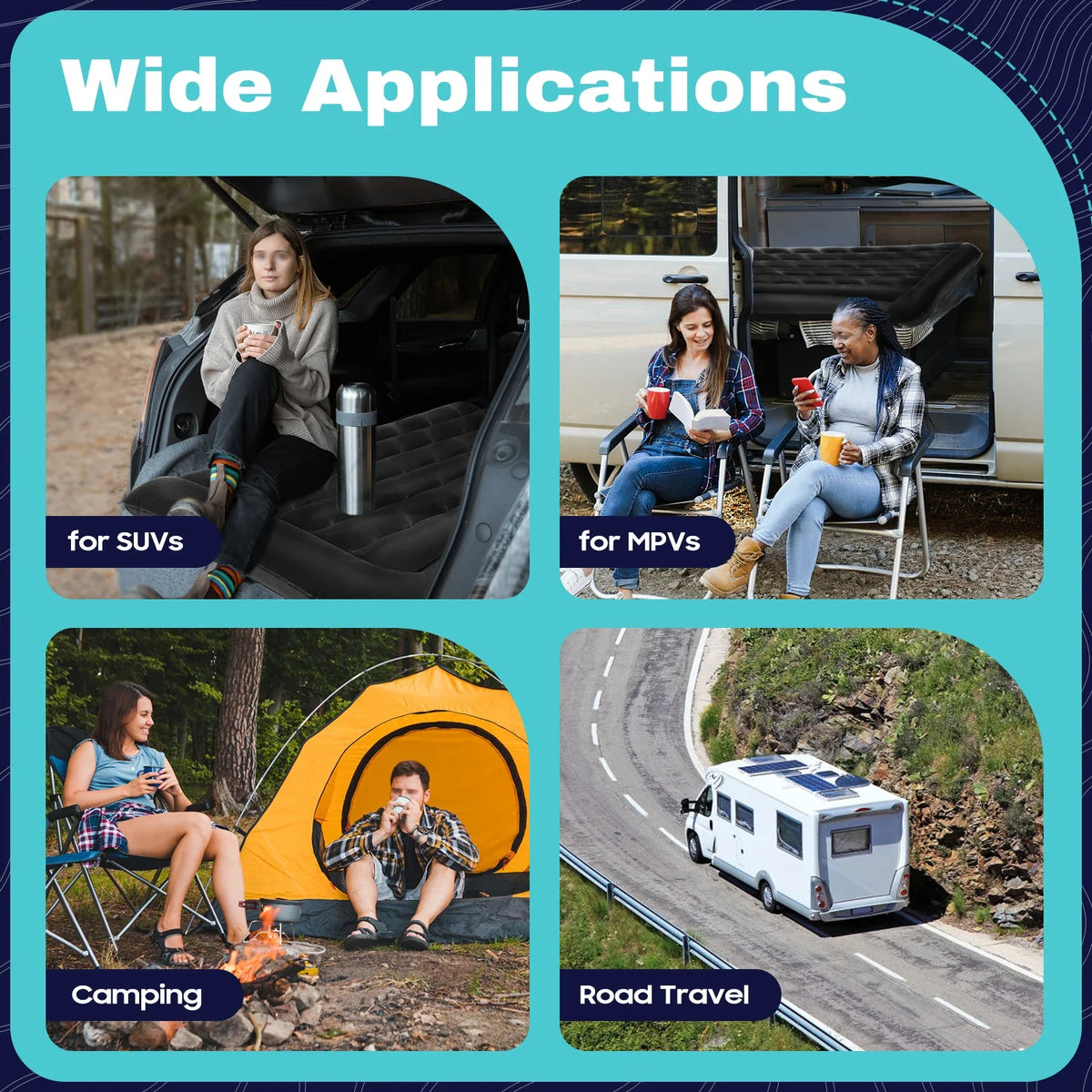 Car Mattress, SUV Car Air Mattresses, Movable, Thicker Air Bed for Travel, Camping, Outdoor Activities, Removable Inflatable Bed - view 5