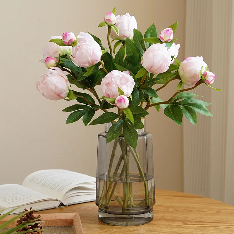 Artificial peony flower heads for decoration and DIY