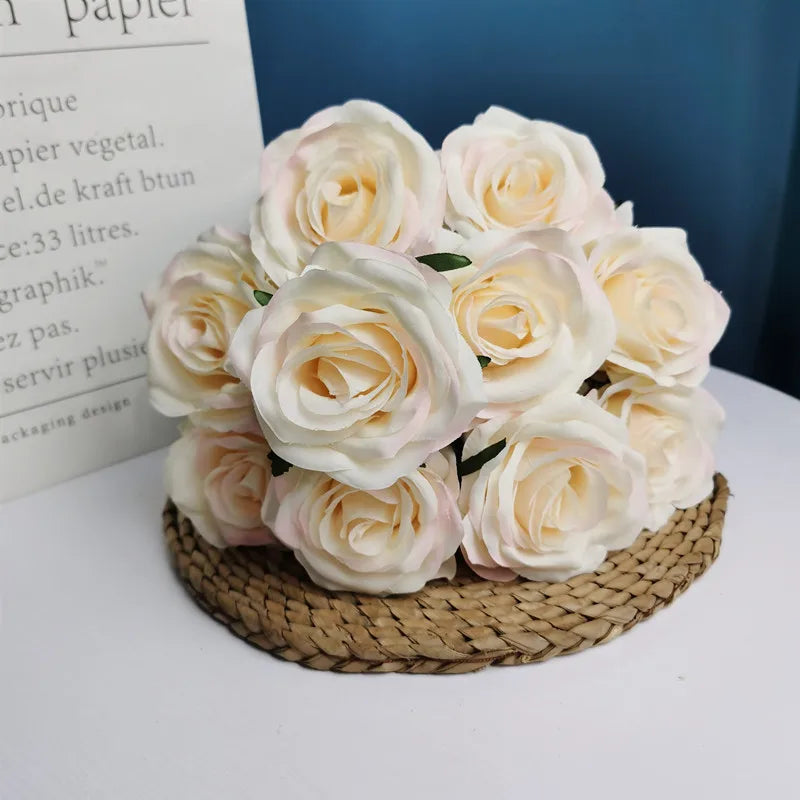 46cm Silk Rose Bouquet for Interior Decoration - Light Pink 1