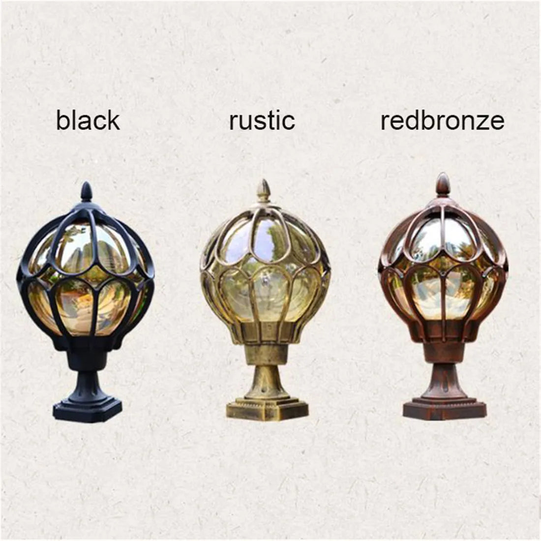 Waterproof Outdoor Pillar Lamp,Vintage Wall Post Light,Retro Garden Landscape Lamp,Villa led Outdoor Garden Lamp Glass Lampshade - view 5