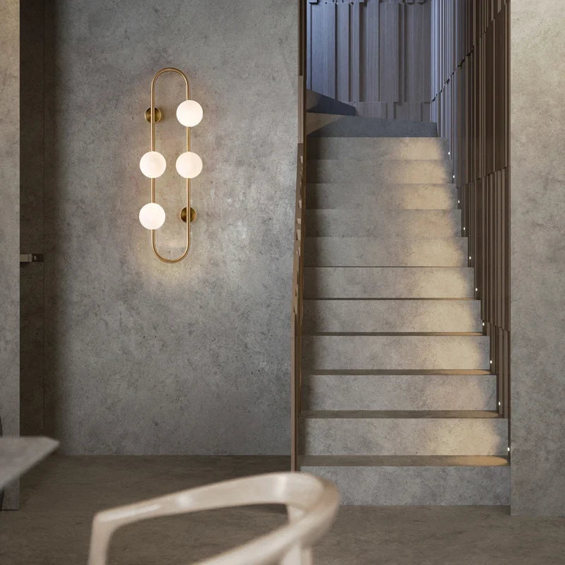 Modern wall sconce in white glass for interior decoration - view 2