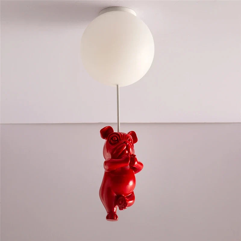 Creative animal dog ceiling lamp in resin for fun decor - view 2