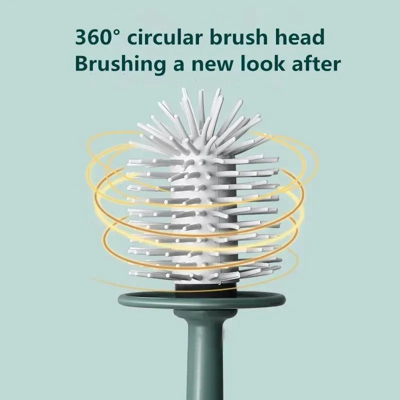 Multifunctional toilet brush without perforation with silicone support - view 3