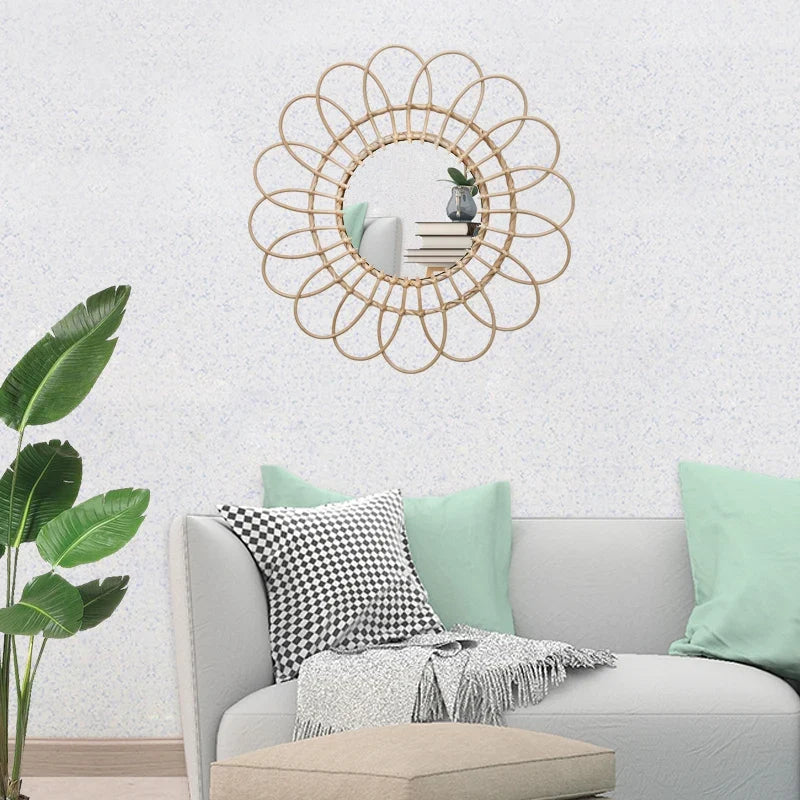 Round decorative macrame mirrors for a Nordic style - view 3