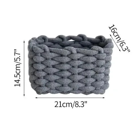 Cotton rope basket for various storage and Nordic decoration - S GRAY
