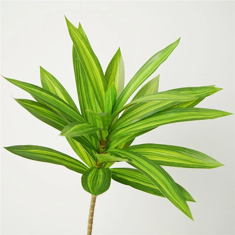 Tropical pot plant with palm and decorative bamboo - 63cm-green