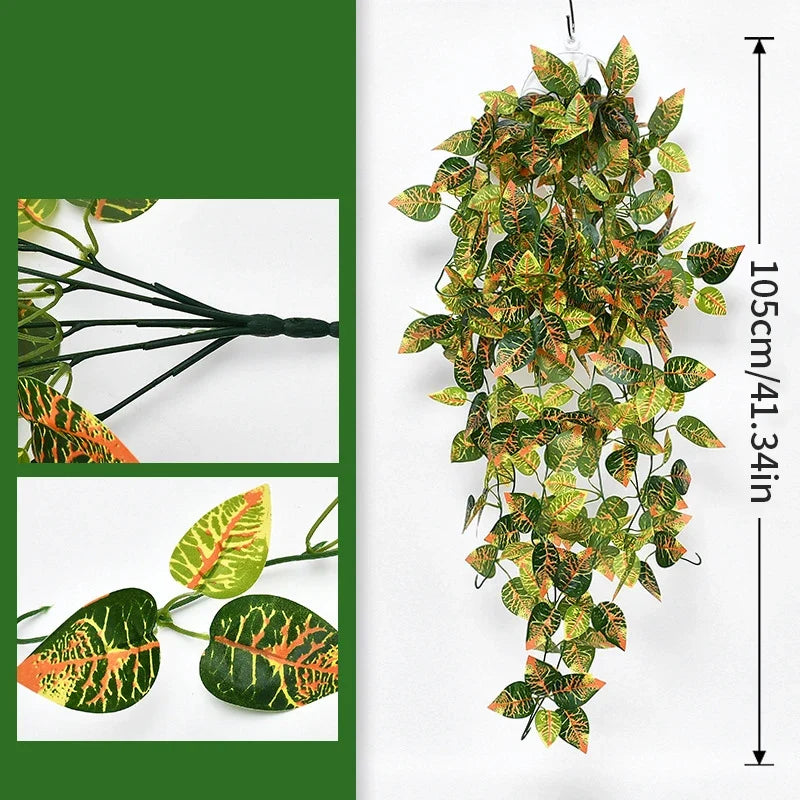 Hanging Artificial Scindapsus Leaf Plant, 105 cm - 105 cm G / 2 Pieces